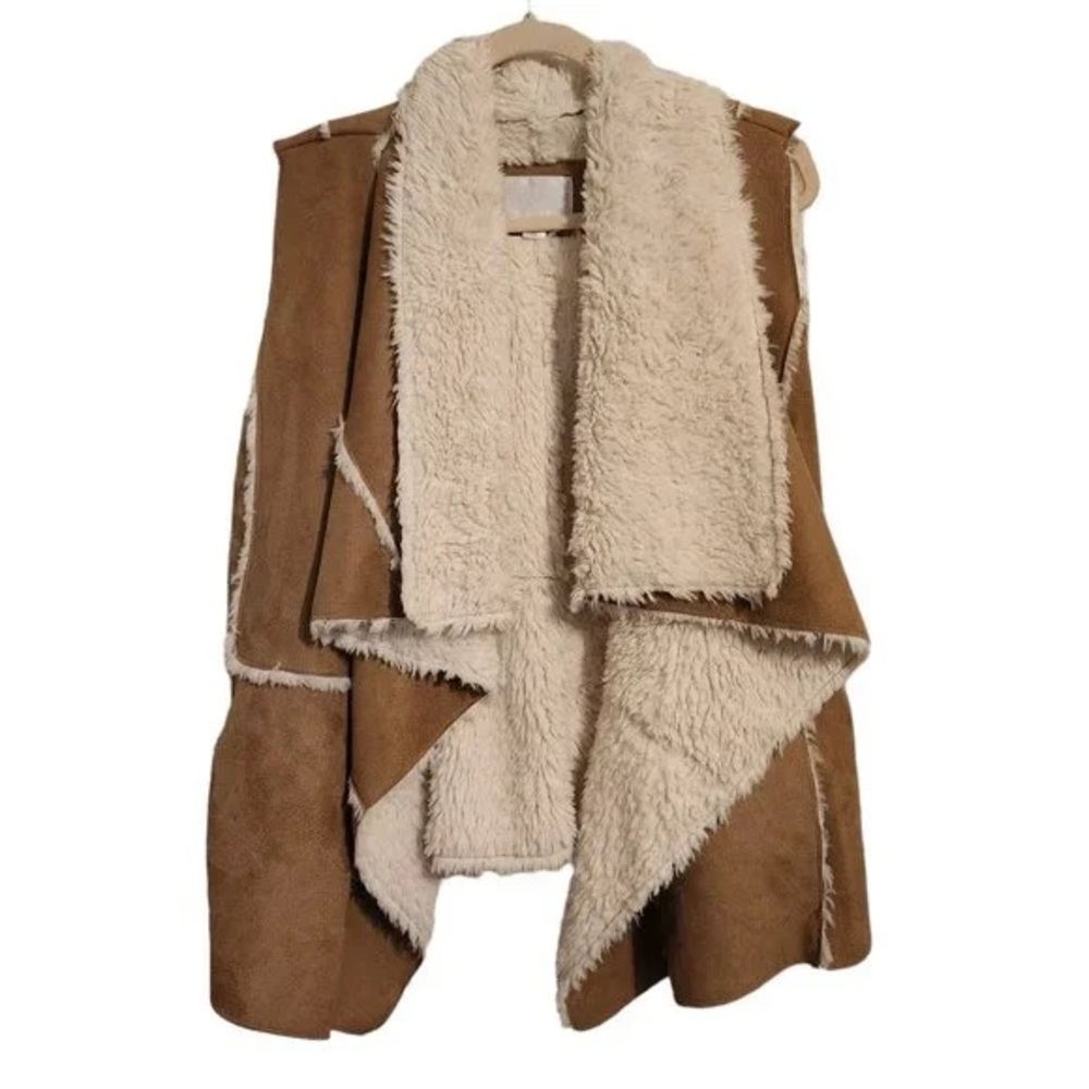 Xhilaration Tan and Cream Teddy Jacket Cozy Layering Essential